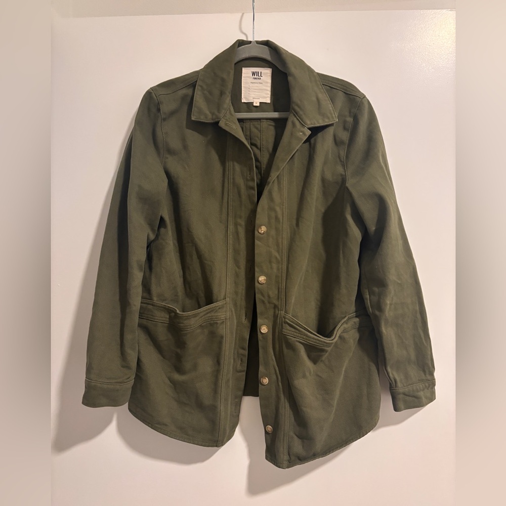 Sezane Olive Green Jean Jacket